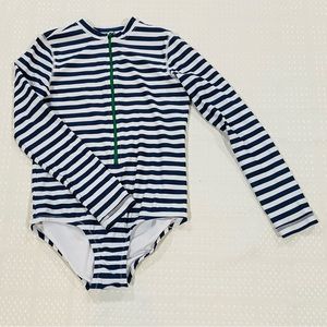 Primary long sleeve one-piece rash guard swim suit size 8/9